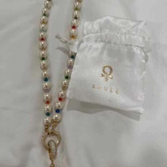 Almost New Saule Multi-Colored Pendant Necklace w/Czech Glass Beads & Dustbag - Picture 5 of 7